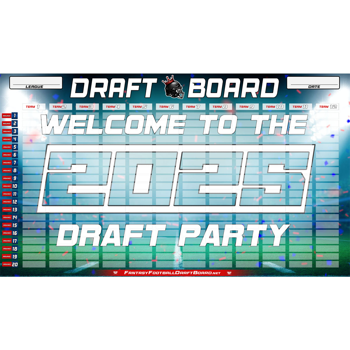 Welcome to the Draft Party, 2025 Fantasy Football Draft Board Kit