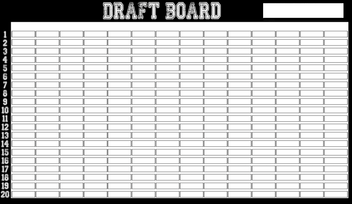 blank fantasy football draft sheet