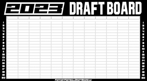 2023 Fantasy Football Draft Board “Live Draft” Edition