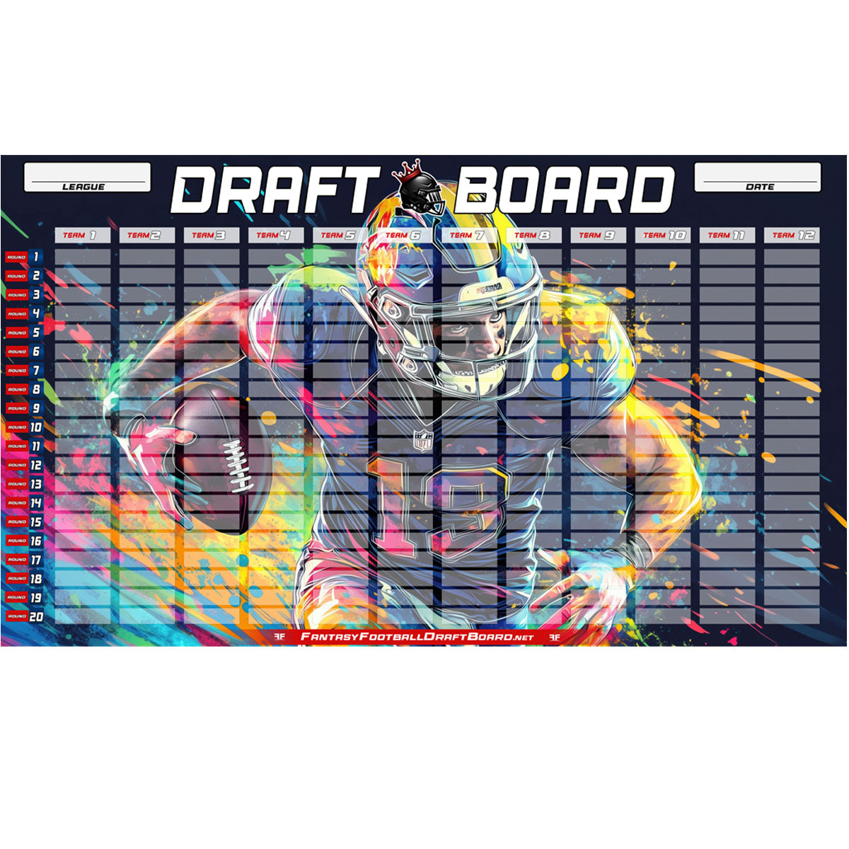 ColorRush - 2025 Fantasy Football Draft Board Kit