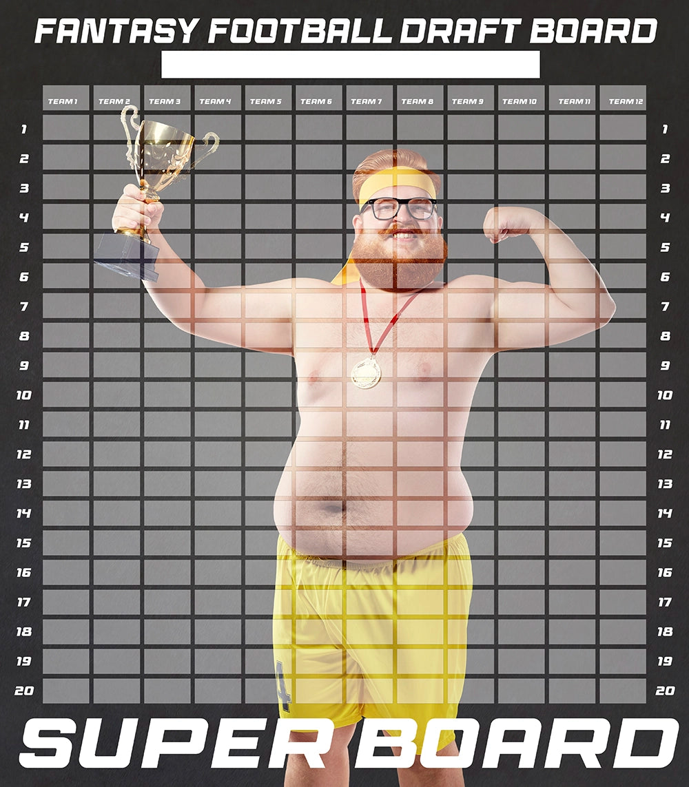 SUPER Board | Huge Fantasy Football Draft Board 2025 | 6 Ft Tall x 6 Ft ...