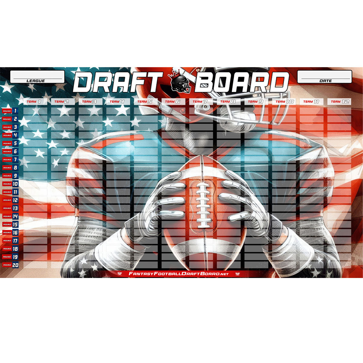 The All American Fantasy Football Draft Board Kit 2025