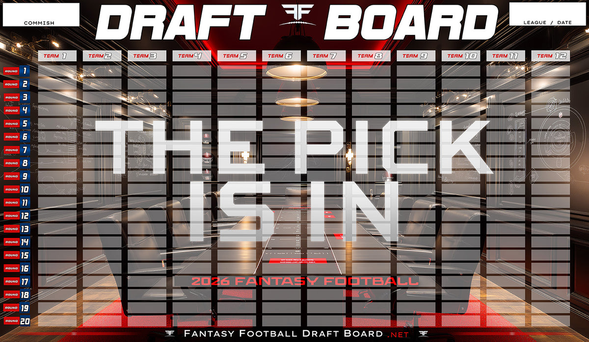 The Pick is In: Red Carpet Edition 2026 Fantasy Football Draft Board Kit