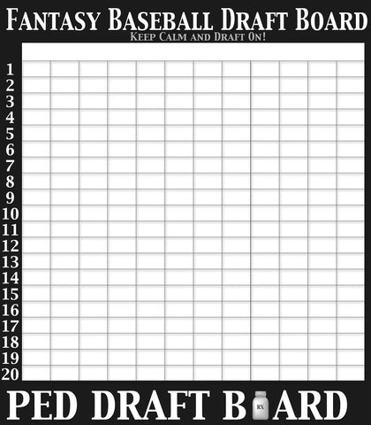 MASSIVE Fantasy Baseball Draft Board (6 ft tall) 2020 Edition - 2022 Fantasy Draft Board Kit