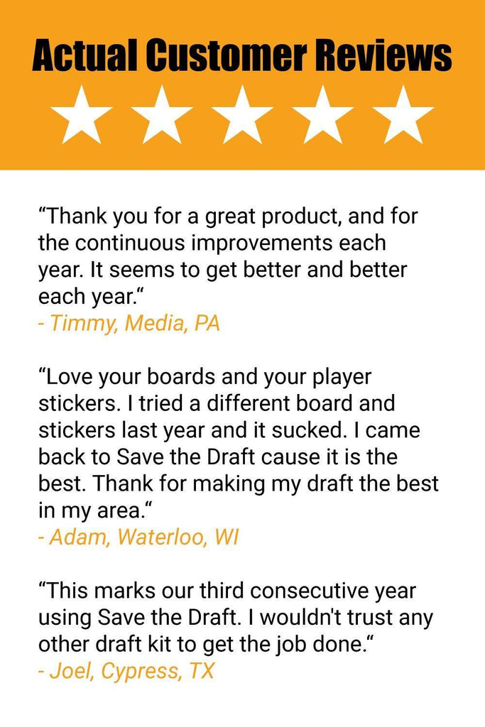 Fantasy Football Draft Boards and NFL Player Label Kits – SaveTheDraft