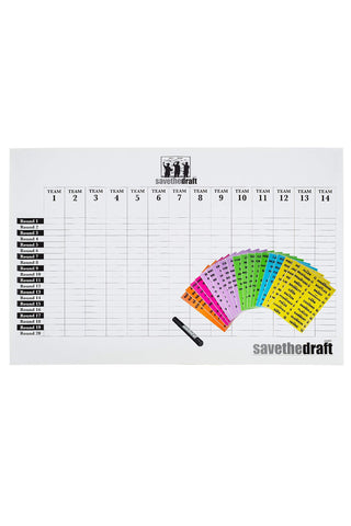 Save The Draft 2019 Draft Board and Player Label Kit - 2022 Fantasy Draft Board Kit