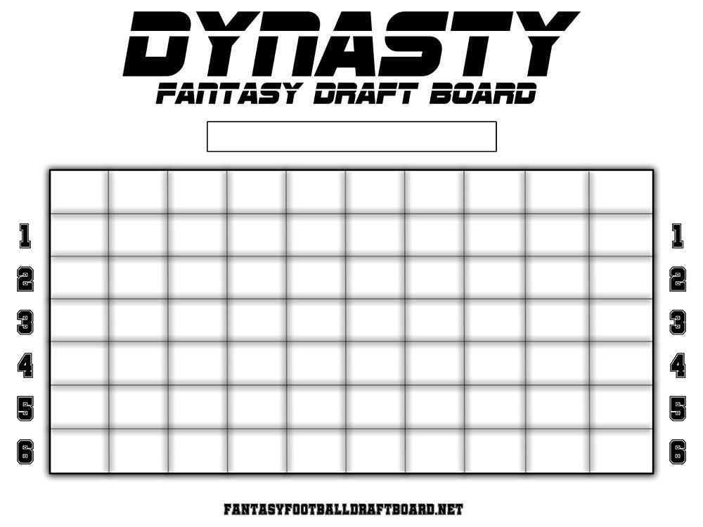 Dynasty League Draft Board [6 Rounds] - 2022 Fantasy Draft Board Kit